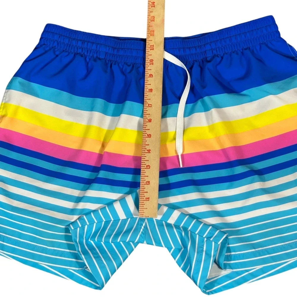 Chubbies Swim‎ Trunks Boy's XL The Newports Rainbow Striped 5.5 Inch Inseam